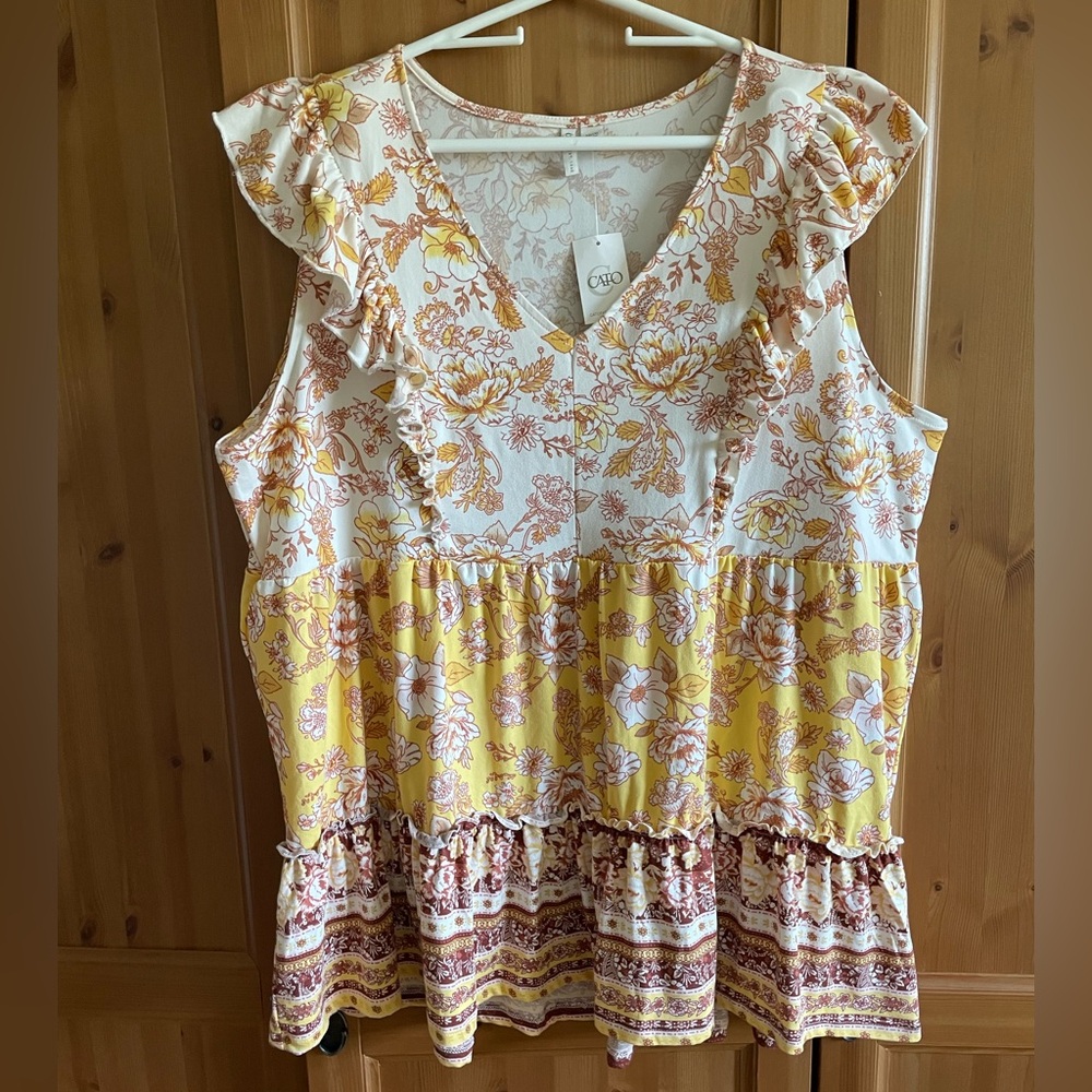 Cato Ruffle Tiered Sleeveless Top